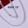 أزياء رجالية مجوهرات 925 الفضة الاسترليني مطلي فيجارو سلسلة قلادة 4 ملليمتر 16-30 بوصة أعلى جودة الشحن المجاني