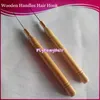 Hook Needles 50 units per bag Woodenbamboo Handle Simple Pulling Needle Micro Ring Tools for I tip hair extension hooks4193830