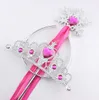 Snowflake ribbon wands crown set fairy wand kids girl Christmas party snowflake gem sticks magic wands headwear props decoration colorful