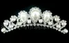 Hurtownie Elegancka Imitacja Pearl Rhinestone Inlay Crown Bridal Crown Tiara Wedding Bride Włosy Biżuteria Grzebień 2015 Freeshipping