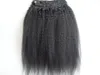 Braziliaans kinky steil haar inslag clip in hair extensions onverwerkte krullend natuurlijke zwarte kleur menselijke extensions kunnen geverfd worden