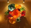 Product Murano Flower Lamps Plates Arts Home Decoration Hand Blown Glass Hanging Plate Wall Art