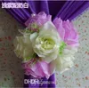 Élégant soie artificielle Rose fleurs fond gaze rideau Clips Bouquets pour mariage toile de fond décoration accessoires fournitures