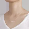 Fashion Square Bar Pendant Necklace 18K Gold Silver Plated Neckor for Women Gift Whole324f