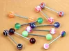 Mieszany Kolor Akrylowy Język Pierścionek Dla Kobiet Cukierki Kolor Przebijanie Język Piercing Studs Barmell Jewelry Klinble