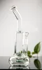 Günstige dicke runde Glaswasserpfeifen grüner Duschkopf Perc Recycler Bohrinseln Bong Rauchpfeifen Wasserpfeifen mit Schüssel