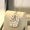 Slide Pendant Necklace Merry Christmas & The Christmas Tree Fashion Europe & America Style Creative Personality Necklace Clothing Decoration