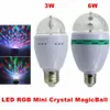 LED 미니 E27 3W 파티 가벼운 디스코 무대 조명 RGB 다채로운 회전 램프 마술 공 전구