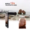 Apexel 4 1 telefon lens kiti Balıkgözü + Geniş Açı Makro 12X Telefoto zoom lens kiti iPhone 6 6 s artı APL-12X85 lens ile