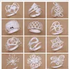 Mixed Order 24pcs/lot 925 silver plated rings fashion jewelry party style Top quality Christmas gift free shipping 1766