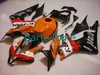 Injektionsgjutning Motorcykeldelar till Honda Fairings CBR600RR 2007 2008 Svart Orange Repsol Custom Fairing Kit CBR 600RR F5 07 08 LY32