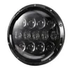 Dot E9 Godkänn Bil 7 "Rund LED-strålkastare Headlamp Drl Hi / Lo Beam för Land Rover Defender Wrangler JK / TJ / CJ / Hummer