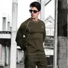 Outdoor Men Tactical Elastic Trainning Tights Solid Breathable Underwear Quick Dry Long Sleeve T Shirts Top Shirt Free Shipping