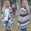 Autunm Mode Vrouwen Onregelmatige Gedrukt Vesten Sweaters Jas Lange Mouw Casual Jacket Top Open Stitch YF148
