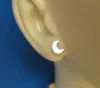30Pair Gold Silver Cute Crescent Moon Stud Earrings Simple Tiny Half Moon Earrings Jewelry for Women