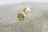 10Pair Gold Silver Sea Clam Tela Brincos do mar Bedrings Studes Encontros de praia Brincos náuticos Ariel Mermaid Studs Jóias