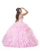 Beautiful Ball Gown Sweetheart Quinceanera Dresses Sweep Train Organza Crystal Beaded Lace Up Popular Prom Dresses New Quinceanera9537500