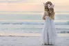 Zarif Çiçek Kız Elbise Düğün İçin Dantel Kare Yaka Kolsuz İlk Communion Elbise Kat Uzunluk A-Line Abiye