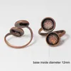 Impostazioni dell'anello vuoto Beasnice con due vassoio rotondo in gambe si adattano a 12 mm di cabochon rotondi di gioielli di moda integrali ID 269963345388