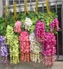 Artificial ivy flowers Silk Flower Wisteria Vine flower Rattan for Wedding Centerpieces Decorations Bouquet Garland Home Ornament IF01