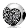 2015 Date Authentique 925 perles de clip en argent sterling avec CZ clair DIY femmes charmes 3 couleurs en gros 1 pc/lot Convient pour les bracelets pandora