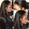 Stock Humanhair Lace Wigs Soie Droite 10A Top Qualité Malaisienne Vierge Humaine Hair13x4 Dentelle Frontale Perruque pour Femme Noire Livraison Express Rapide