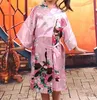 Kızlar royan ipek Elbise Saten Pijama kıyafeti Tavuskuşu Iç Çamaşırı Pijama Kimono Banyo Elbisesi pjs Gecelik 5 renkler # 3765