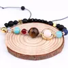 Universe Galaxy De acht planeten in het zonnestelsel Guardian Star Natural Stone Beads Charm Armband Bangle voor Dames Mannen