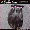 Naturfärg Indiska hårförlängningar 9a 4pcs / mycket Full Head Straight Human Hair Extension Gratis frakt Bella Hair