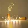 Heet 1m 10LED 2M 20LED LAMP CORK-vormige flesstopper licht glas wijn LED koperdraad string lichten voor kerstfeest bruiloft