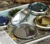 100PCS 7cm Folding Makeup Spegel Kompakt spegel med kristall, metallfickspegel för bröllopsgåva