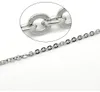 wholesale 20pcs couleur argent mode en acier inoxydable mince 2mm / 3mm collier de chaîne à maillons ovales forts 18 '' / 20 '' pour femmes filles bijoux