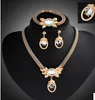 Selling fashion exaggerated gold-plated bracelet necklace earring ring Sets