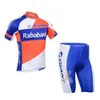 Zestawiają 2015 Profesjonalny zespół rowerowy rower Rabobank nosić męskie koszulki rowerowe z krótkim rękawem i śliniaki z odzieżą rowerową