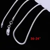 Epack 10 pièces 925 argent sterling plaqué mode 2mm serpent chaîne collier pour pendentif ou balance bijoux208R