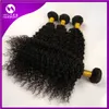 Malaysiska hårförlängningar Dubbel väft Kinky Curly Obehandlat Hårväv Peruvian Curly Hair Mix Length 8 "-30"