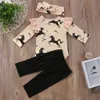 Leuke 2018 babykleding set lange mouw eenhoorn romper + hart vorm broek + hoofdband 3 stks katoen baby outfit baby kleding kinderkleding