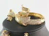Afrika Smycken Set Dubai Halsband Armband Ring Örhänge 18K guldpläterad mode kvinnor Bröllopsfest Set