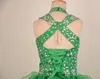 Ritzee Girls 2021 nieuwe Beads Halter Girls Pageant Jurken Little Girl Ball Gown Big Kids Full Length Cap Sleeve Custom Made Girls P340z