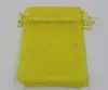 Lemon Yellow 7x9cm 9X11cm 13X18cm Organza Jewelry Gift Pouch Bags For Wedding favors,beads Accessories