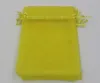 Citron jaune 7x9cm 9x11cm 13x18cm Organza Bijoux de bijoux pochettes pour les accessoires de faveurs de mariage 6034927