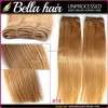 Top qualité brun clair cheveux brésiliens malaisiens indiens péruviens Extensions de trame de cheveux 100 g/pc livraison gratuite Bella cheveux