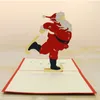 3D-Geschenkbox „Frohe Weihnachten“, Weihnachtsmann, Grußkarten, modisch geschnittenes Pop-up-Papier, handgefertigte Postkarten, festliches Partyzubehör