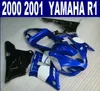 Бесплатно настроить обтекатели набор для YAMAHA 2000 2001 YZF R1 обтекатель комплект YZF1000 00 01 синий белый черный мотобайк rq42 + 7 подарков