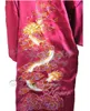 Silk Dragon Robes Kinesiska Herr Silk Satin Robe Brodera Kimono Badrock Herr Morgonrock För Herr Sommar Sovkläder1