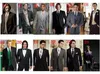 Oscar Jason Segel Groom Tuxedos Groomsmen Notch Satin Lapel Best Man Suit / Oblubienica / Wesele / Prom / Dinnits Garnitury (Kurtka + Spodnie + Krawat)