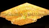 Top19 moderna vardagsrum ljuskronor atmosfär gyllene rektangel / fyrkantig kristall lampa sovrum ljus belysning tak restaurang matsal villor