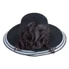 Nowy styl Kwiatowy Dresens Dress Wedding Kentucky Derby Wide Brim Straw Summer Beach Hat A115