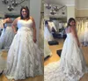 2016 Plus La Taille Robes De Mariée En Dentelle Chérie Volants Une Ligne Perlée Taille Robes De Mariée Sur Mesure Robes De Mariée