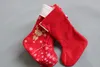 New Christmas Decorations snowflake deer Christmas stocking gift bag candy apple bags wrap long stockings socks red Festive Party Supplies